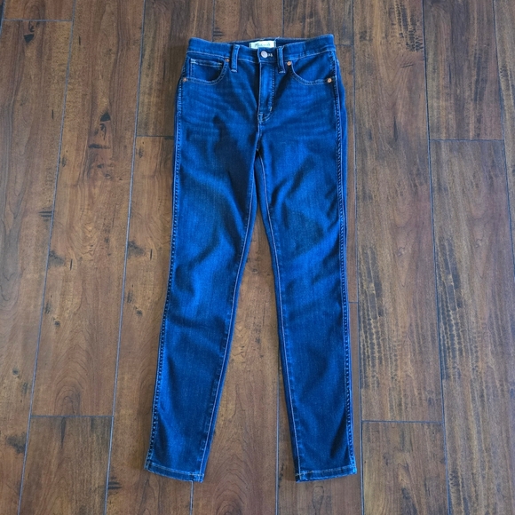 Madewell Women's 10" High-Rise Skinny Dark Wash Stretch Denim Jeans Size 27 - Picture 6 of 13